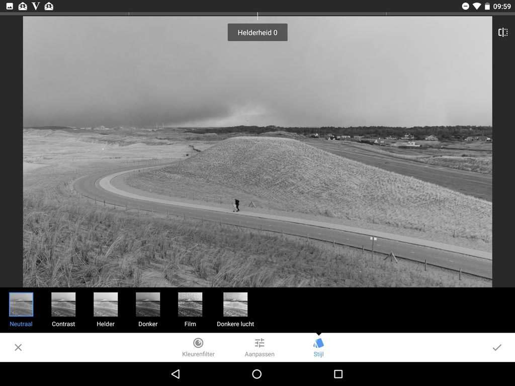 Foto's omzetten naar zwartwit met Snapseed